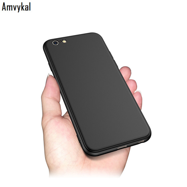 Amvykal For iphone X XR XS Max 6 7 8 Plus Anti-fingerprint Anti-knock Matte Cover 1.2mm Thicken Soft TPU Silicone Case