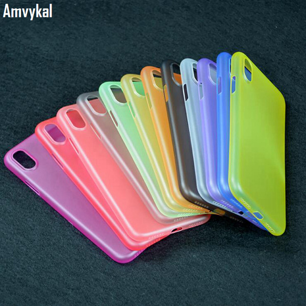 Amvykal For iphone X XR XS Max 5s SE 6s 7 8 Plus Frosted Soft Back Cover Colorful Ultra-Thin Soft PP Matte Case