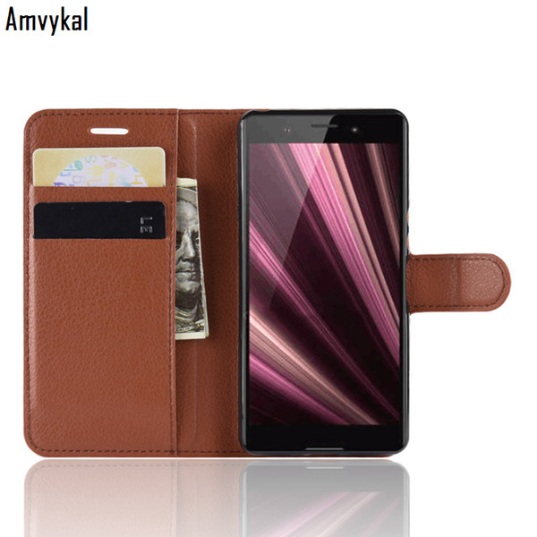 Amvykal Wallet Leather Case For Sony XZS XZ1 XZ2 XZ3 XZ4 Compact Premium XA2 XA1 Plus Ultra L2 Flip Book Phone Bag Cover