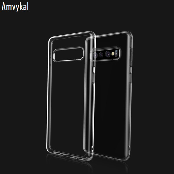 Amvykal High Quality Thicken 1.2mm Soft Silicone Phone Cover Glossy Transparent Case For S7Edge S8 S9 S10 Plus S10e Note 8 9