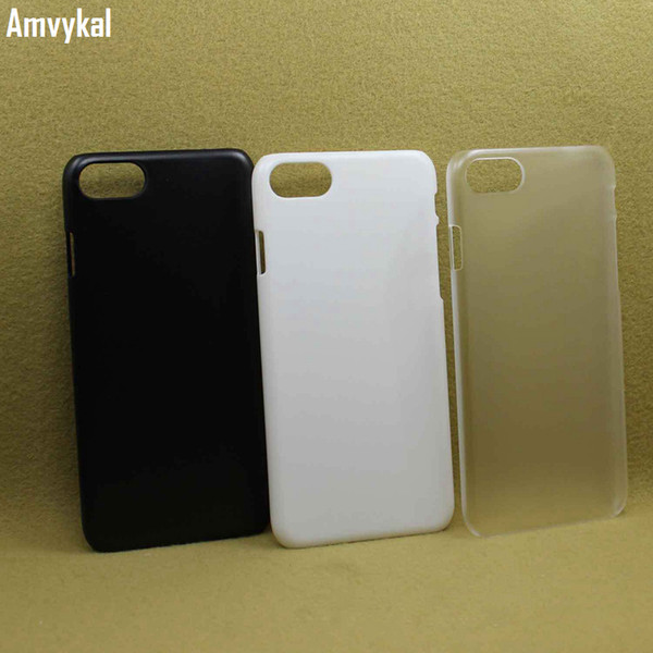 Amvykal For iphone X 5 5s SE 6 6s 7 8 Plus Case Matte PC Plastic Hard 1.3mm White Black Transparent Cover