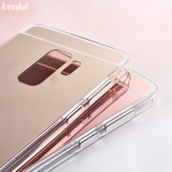 Amvykal For Samsung S10 S10e S10 Plus S9 S8 S7 Edge Note 9 8 iphone Case Plating Bling Mirror Soft Silicone Phone Cover