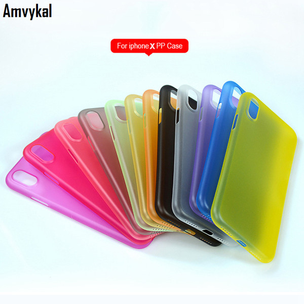 Amvykal For iphone X XR XS Max 5s SE 6s 7 8 Plus 10Colors Matte Transparent Cover Ultra-Thin Soft PP Matte Phone Cases