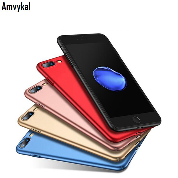 Amvykal For iphone X XR XS Max 6s 7 8 Plus Case Luxury Colorful Hard Plastic Scrub Back Cover Matte Anti-fingerprint Phone Cases