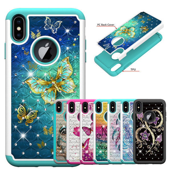 For iPhone Xs Max Xr 6s 6 Plus 7 8 Plus X iPhone 10 Xs 2-in-1 TPU Painted 360° protection samsung phone case