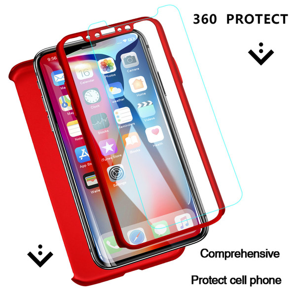 360 Degree Full Cover Protective Case For iPhone 5s SE 6 6s 7 8 Plus X XR XS MAX Logo With Glass Cover