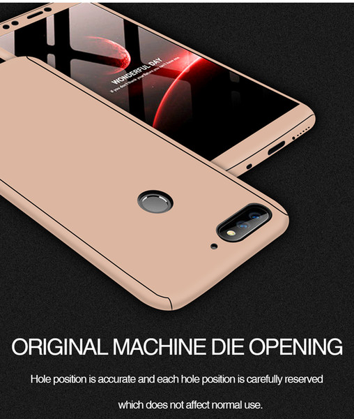 For Huawei honor 8 9 6x 8lite 9lite 7x 8x 9i 10 V9 Play V10 360 Degree iphone Phone Case With Glass Cover