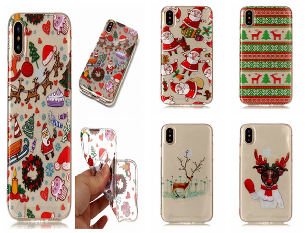 Christmas TPU cover For iPhone Xs Max Xr 8 7 6s Plus 5s Samsung Galaxy S10 S9 S8 Plus S7S6 Edge Phone Case