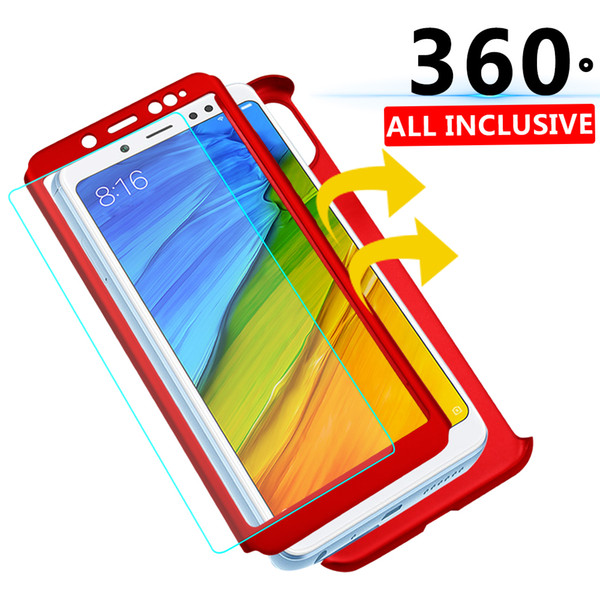 For iphone samsung Xiaomi 5S Plus 5X Mix 2 6X 8 8SE NOTE 2 F1 360 Degree Full Protective Phone Case Glass Cover