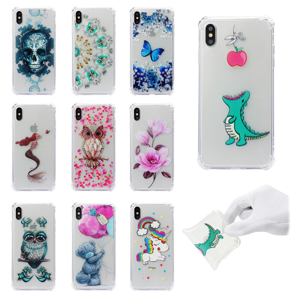 For iphone 5/5s/se 6/6s 6plus/6sPlus 7/8 7plus/8plus X/XS XR XS MAX Painted TPU anti-fall phone case