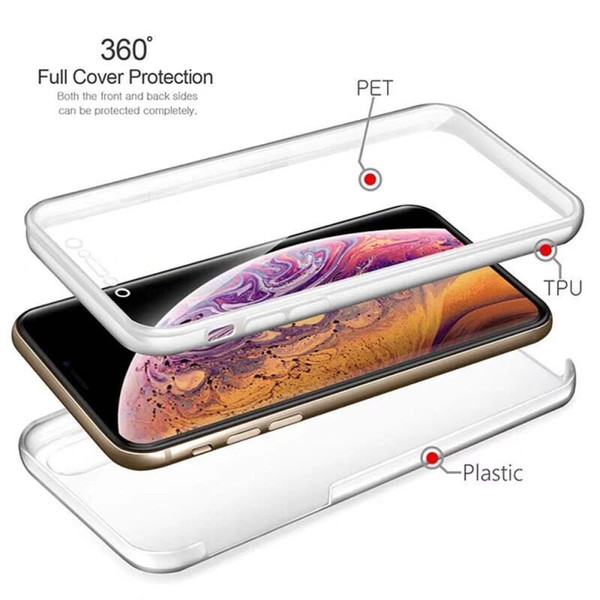 Samsung Galaxy s10 s8 s9 360 all-inclusive Clear TPU soft shell For iphone XS Max Xr 5 6s 7 8 plus phone case