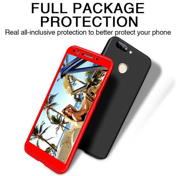 For iphone samsung OPPO R7 R7S Plus R9 R9S Plus R11 R11S Plus R15 R17 360 Degree Full Protective Phone Case Glass Cover