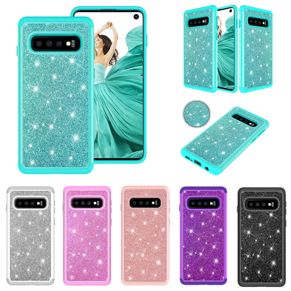 For Samsung Galaxy S10 S10+ S10 Plus S10e (S10 Lite) J2 Core A6 (2018) 2-in-1 TPU drill powder 360° protection samsung phone case