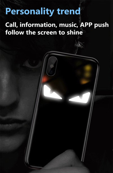 EGEEDIGI new intelligent voice control colorful luminous call flash eye phone case for iphone XR XS Max X 7plus 8 8plus tempered glass cover