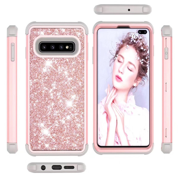 Free DHL EGEEDIGI powerful anti-fall for Samsung Galaxy S10 case luxury flash shiny diamond mobile phone case for Samsung Galaxy S10 Plus