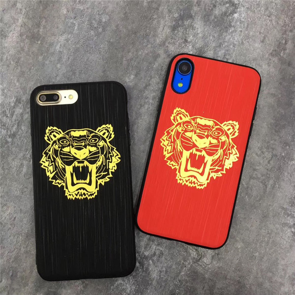 Free DHL EGEEDIGI New hot stamping tiger phone case For iPhone Xs Max Xr 7 plus 6 6S plus 8 8plus X Mobile phone shell Send a small gift