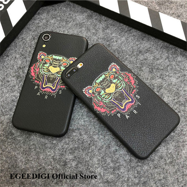 Free DHL EGEEDIGI new tiger soft TPU phone case for iPhone Xs Max Xr 7 7 plus 6 6S plus 8 8plus X Ultra-thin phone case Send a small gift