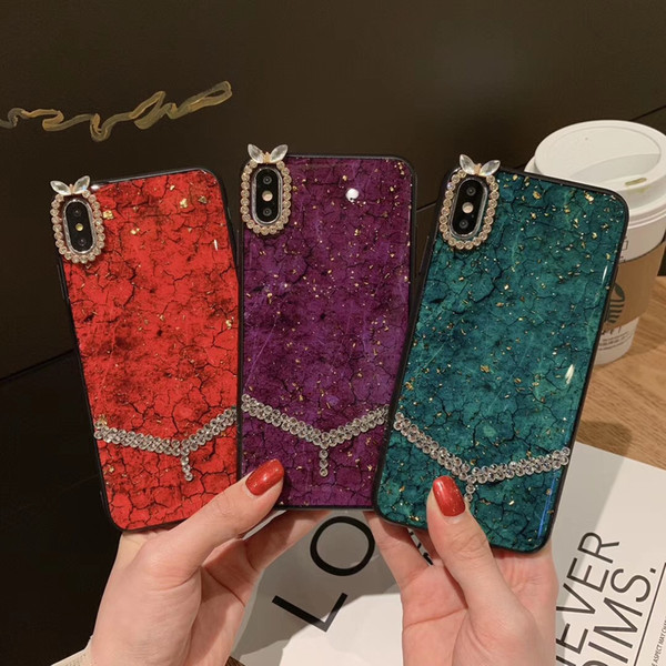 Free DHL EGEEDIGI Luxury high end Colorful Marble Fashion Shiny Diamond Soft cover case for iphone MAX XS XR 7 8 6S plus X phone cases