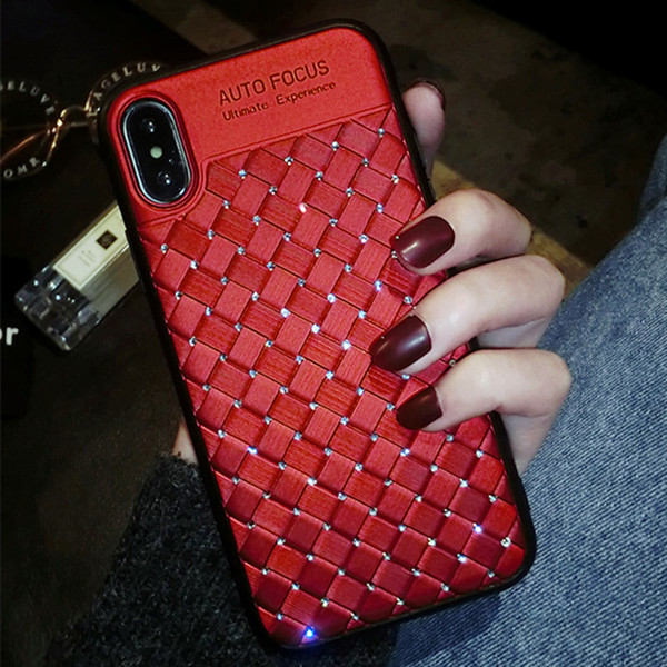 Free DHL EGEEDIGI Luxury high quality temperament Bling rhinestone woven Glitter Phone Case for iPhone XS MAX XR X 7 8 6 plus tpu cover