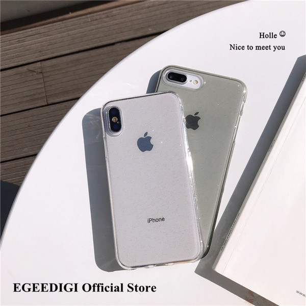 Free DHL EGEEDIGI Super Anti-knock Soft TPU Shiny Transparent Phone Case Protect Cover Shockproof Cases For iPhone 6S 7 8 Plus X XR XS Max