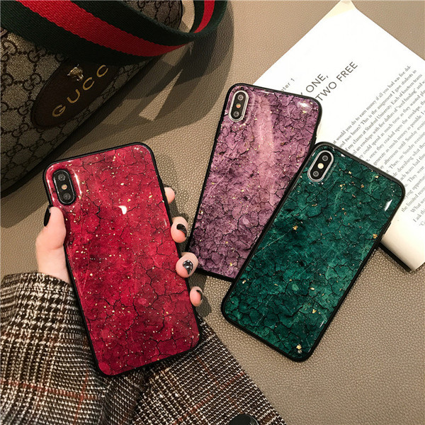 Free DHL EGEEDIGI Gold Foil Bling Glitter Marble Phone Case for iPhone XS Max XR X 8 7 6 Plus 6s Soft Silicone phone cases nice packing