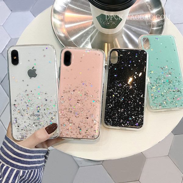 EGEEDIGI Luxury Shiny Star Phone Case for iPhone X Case Soft TPU for iPhone XR XS MAX 7Plus 8 6 6s Plus Case is beautifully packaged