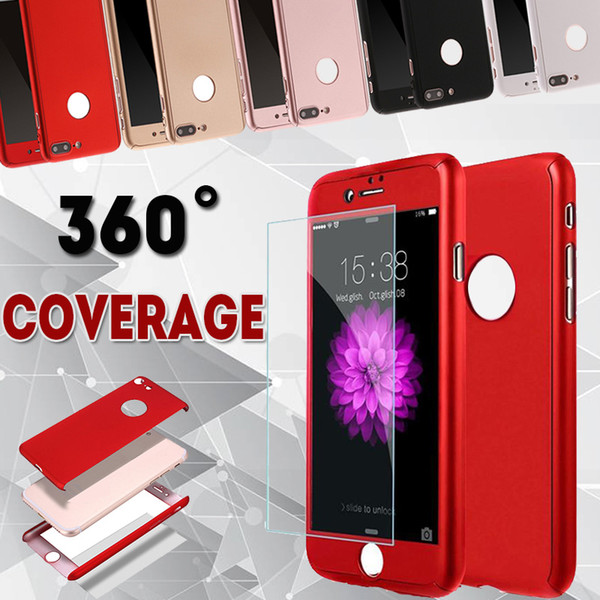 360 Degree Coverage Full Body Ultra Slim Protection Tempered Glass Hard PC Shockproof Cover Case For iPhone XS Max XR X 8 7 6 6S Plus 5 5S