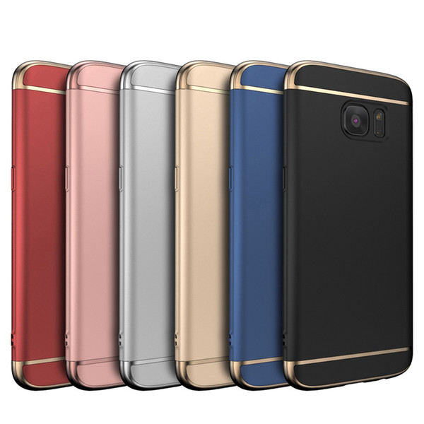 3 in 1 Case Matte Plating Slim Full Hard Plastic Armor Cover Case For iPhone XS Max XR X 8 7 6 6S Plus Samsung Galaxy S10 E S9 S8 Note 9 A8