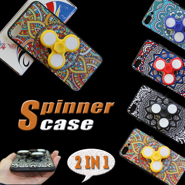 New Arrival Hand Spinner Case Led Fidget Spinner Phone Cover Case for iPhone 8 7 Plus 6s Plus Samsung S8 DHL Free Shipping