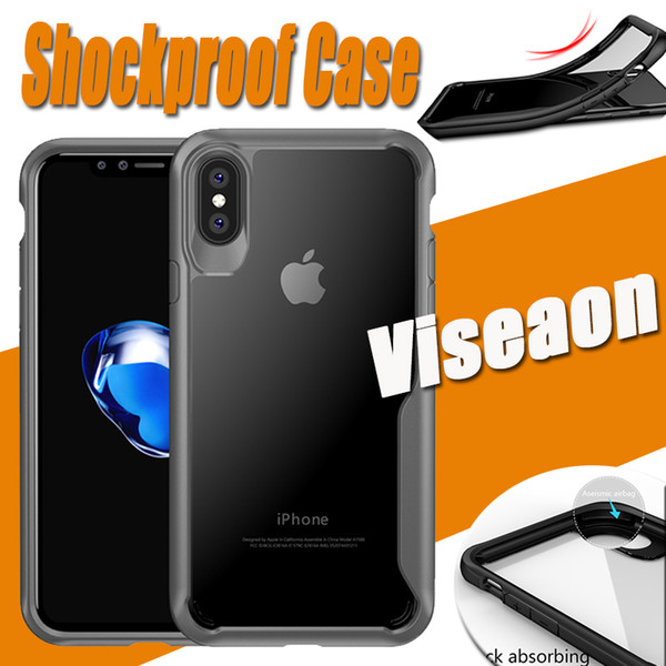 Viseaon Protective Anti-fall Soft TPU Hard Transparent Cover Case For iPhone XS Max XR X 8 7 6 Plus Samsung Galaxy Note 9 S9 S8 A5 A6 A7 A8