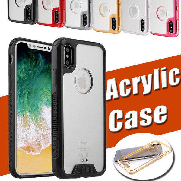 Acrylic Hybrid Armor Transparent Clear Shockproof Anti-Scratch TPU Case Cover for iPhone XS Max XR X 8 7 6 Plus Samsung Galaxy Note 9 S9 S8