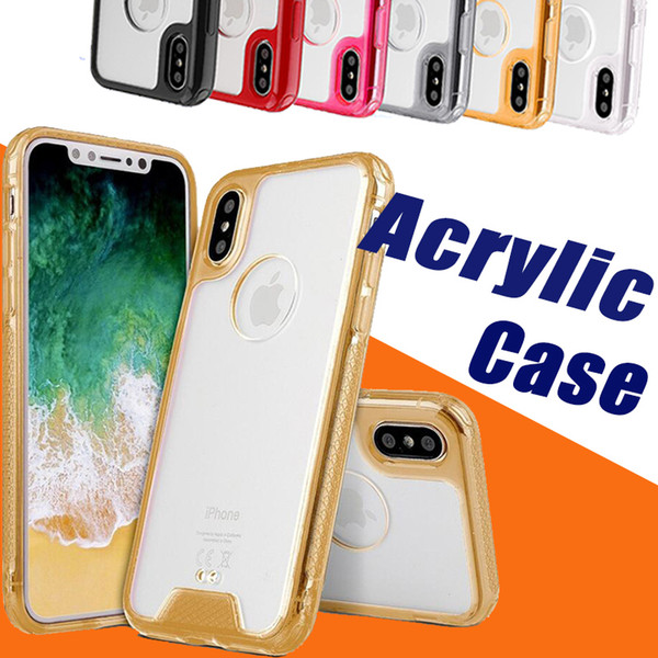 Acrylic Hybrid Armor Transparent Shockproof Anti-Scratch TPU Bumper Case Cover for iPhone XS Max XR X 8 7 6 Plus Samsung Galaxy Note 9 S9 S8