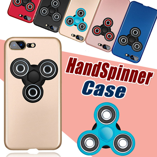 Handspinner Case Fidget Spinner PC Hard Matte Phone Case For iPhone 6 6S 8 7 Plus Rotatable Finger Spinner Coque Cover Case DHL Free Ship