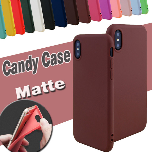 Candy Color Matte Frosted Shockproof Ultra thin Slim Soft TPU Back Silicone Rubber Gel Protection Case Cover For iPhone X 8 7 Plus 6 6S