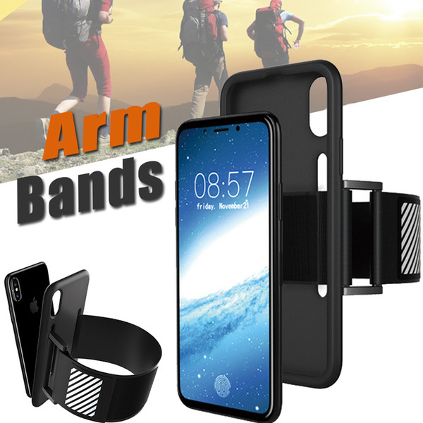 Sports Arm Bands Cases Running Pouch Cell Phone Arm Band Protective Silicone Shockproof Cover Case For iPhone X 8 7 Plus 6 6S