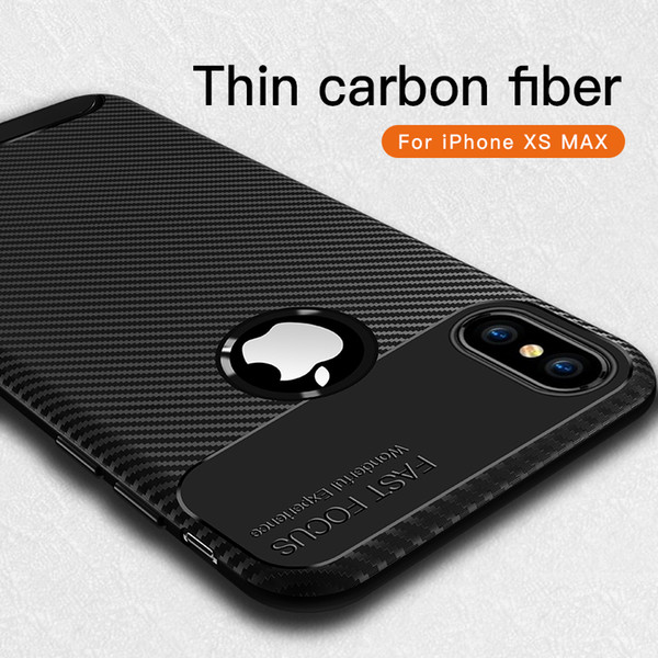 For iPhone XS MAX/XR Focus Phone Case Thin Carbon Fiber iPhone 8 plus Case Fine Grind Anti-Fringerprint