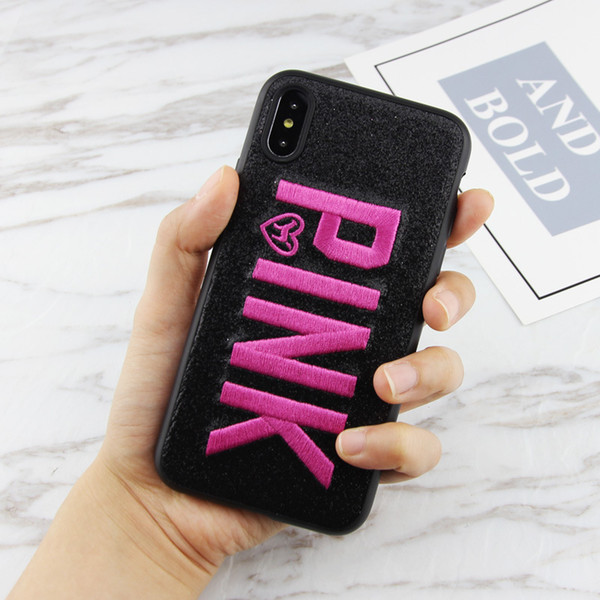 New Hot Sale Fashion Embroidery Lovely Design Phone Case For iPhone XS MAX XR XS X 6 7 8 Plus with Stock