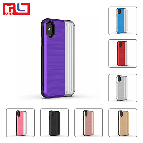 Bestsin For Iphone Case Iphone X 8 8 7 6 Plus Card Pocket Kickstand Case PC+TPU