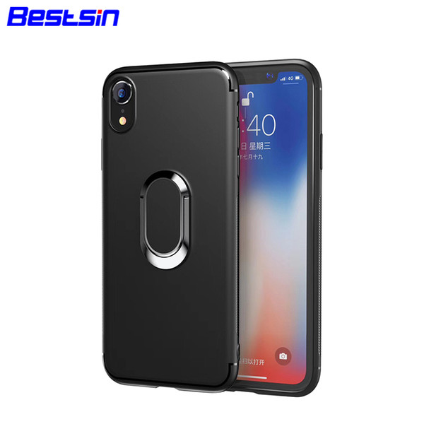 Bestsin Cell Phone Case 360 Ring Car Phone Holder Magnetic Case For iPhone xS Max X 8 7 6 Plus