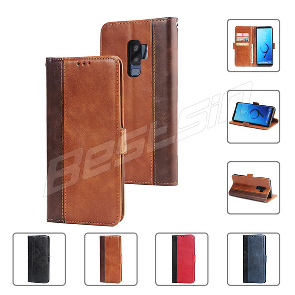 Bestsin Wallet Leather Case For Samsung S7 S8 S9 Card Pocket Phone Case Cover For Samsung Note 8 9