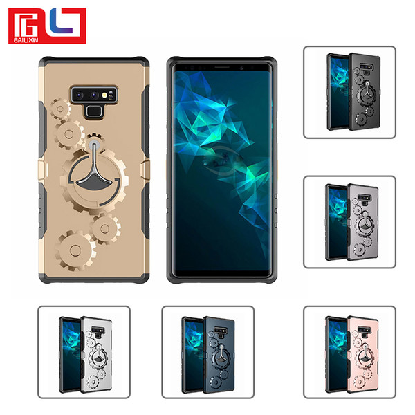 Bestsin For Iphone X 8 7 Plus Samsung Mobile Phone Case Gear With Bracket Arm band Cover Case Solid Anti-fall