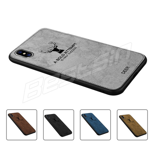 Bestsin Fabric Case For iPhone X 8 7 6 6S Plus Phone Case TPU Soft Edge Back Cover