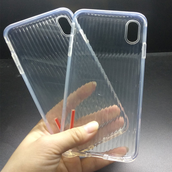 ODM OEM shockproof impact Case Crystal Clear transprent case Stripe soft TPU Back Cover Case for iPhone xs max