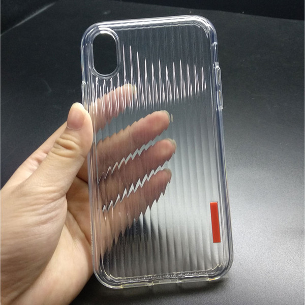 high quality Mobile Accessories Case Crystal Clear transprent TPU case Stripe Back Cover Case for iPhone XR