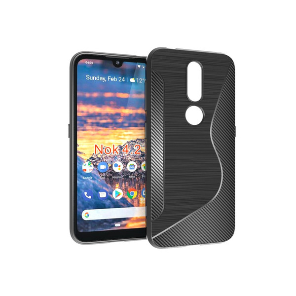 S Line Brushed Silicone Soft TPU Gel Back Cover Skin Bag For Nokia 4.2 Phone Funda Cases