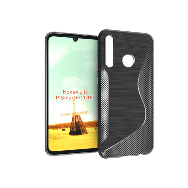 S Line Brushed Silicone Soft TPU Gel Back Cover Skin Bag For Huawei Nova 4 Lite P Smart Plus 2019 Enjoy 9S Phone Funda Cases