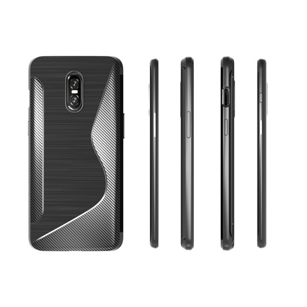 S Line Brushed Silicone Soft TPU Gel Back Cover Skin Bag For One Plus 6T 5G For Oneplus 7 Phone Funda Cases