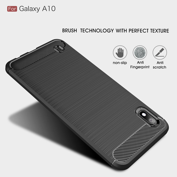 Carbon Fiber Grain TPU Phone Case For Samsung Galaxy A10 A20 A30 A40 A50 A70 Silicone Back Cover