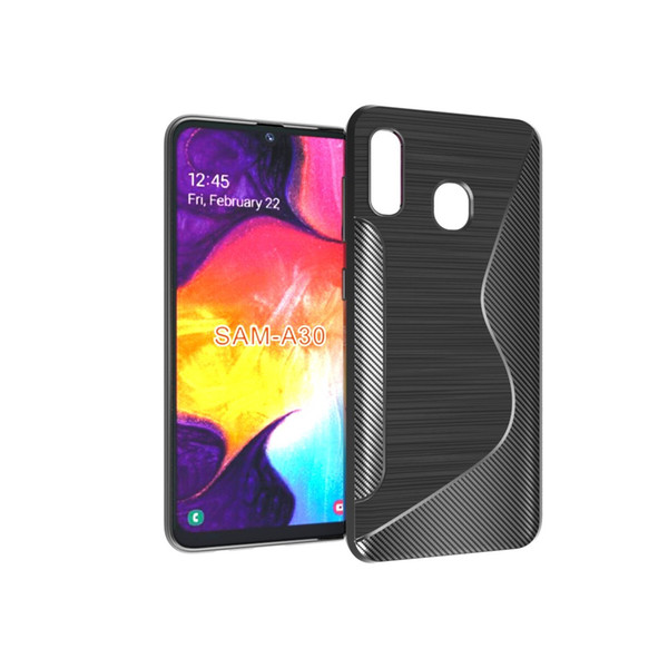 New S Line Brushed Silicone Soft TPU Gel Back Cover Skin Bag For Samsung Galaxy A30 A20E M10 M20 Phone Funda Cases