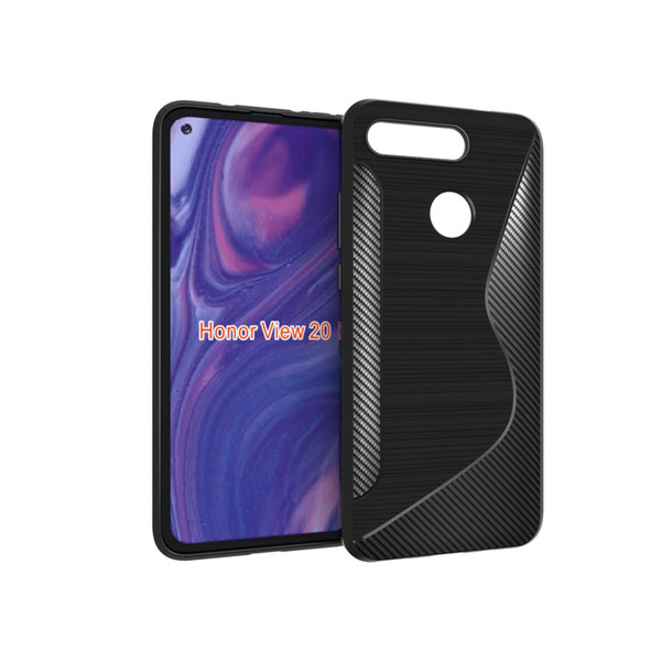 S Line Brushed Silicone Soft TPU Gel Back Cover Skin Bag For Huawei View 20 Honor V20 Phone Funda Cases